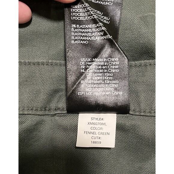 Liverpool Leonora Tie Front Skirt Olive Green Stretch Linen, Stitch Fix, Size 12 - Picture 10 of 10